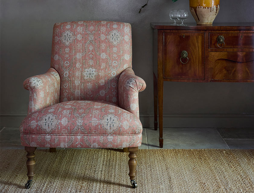 Snape Chair in V&A Threads of India Regal Arabesque Flame